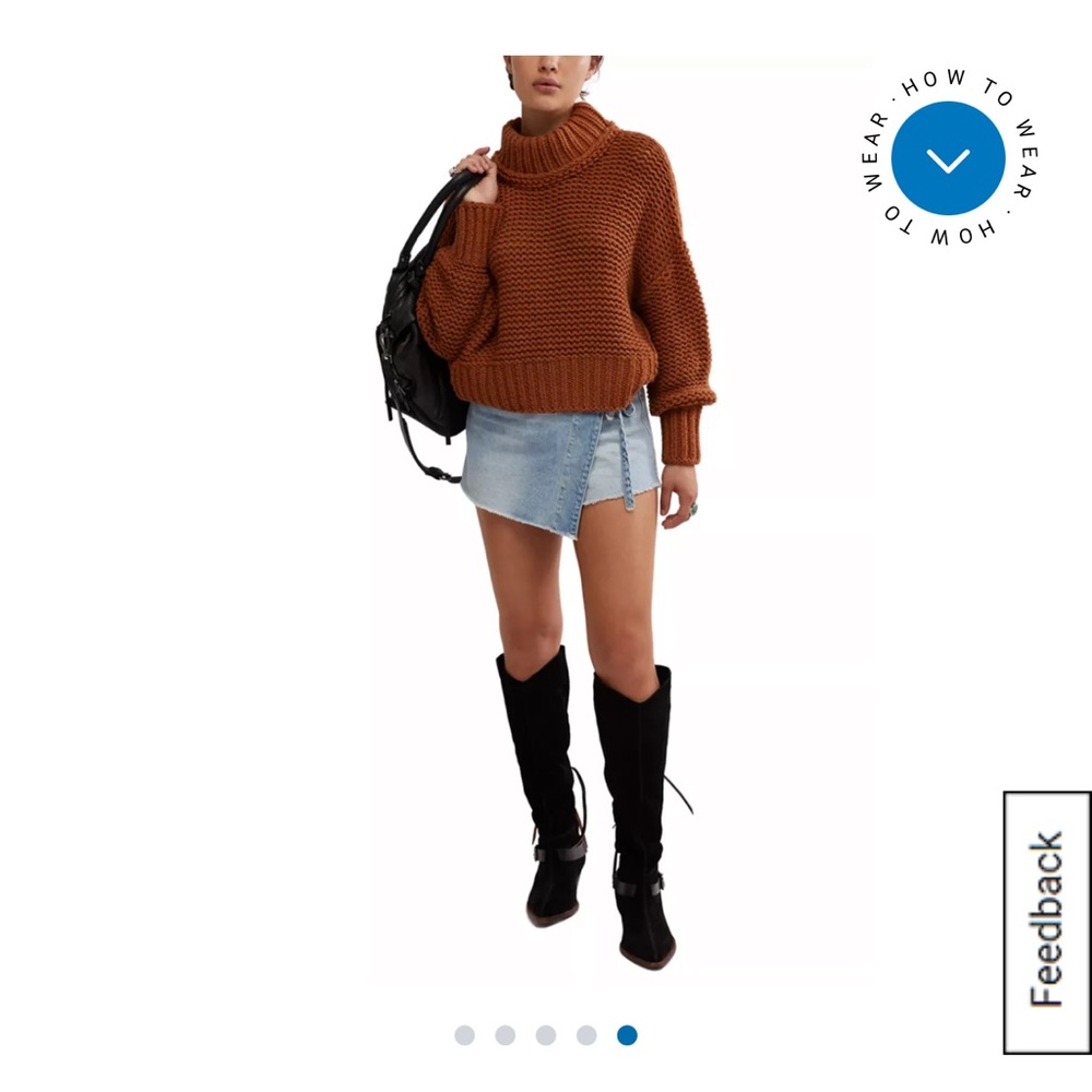 Free People Rust Turtleneck Sweater
